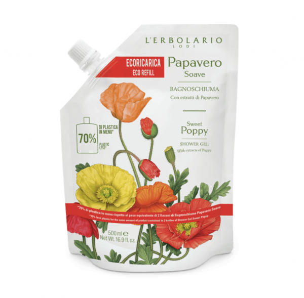 Ecoricarica Bagnoschiuma Papavero Soave