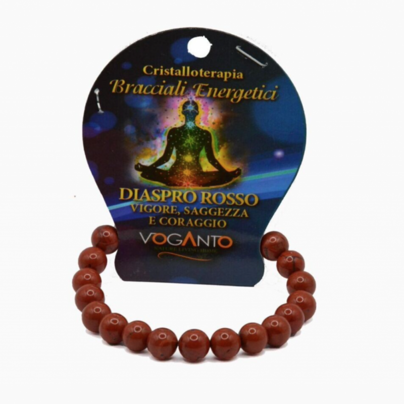 BRACCIALE ENERGETICO CON PERLE DI DIASPRO ROSSO