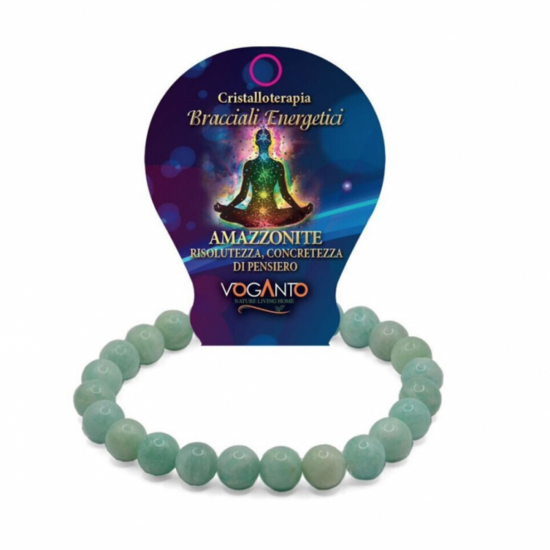 BRACCIALE ENERGETICO CON PERLE DI AMAZZONITE