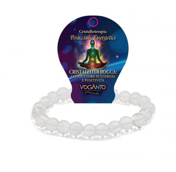 BRACCIALE ENERGETICO CON PERLE DI CRISTALLO DI ROCCA