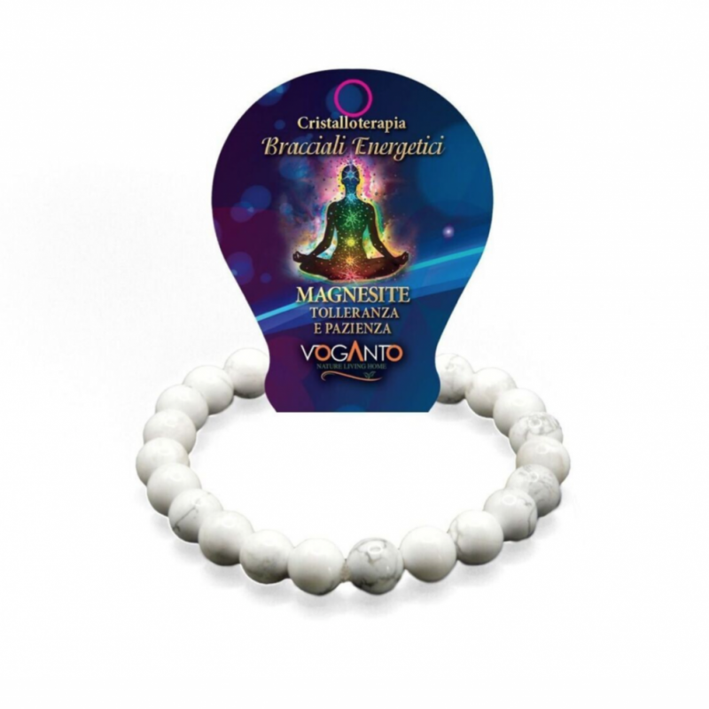 BRACCIALE ENERGETICO CON PERLE DI MAGNESITE