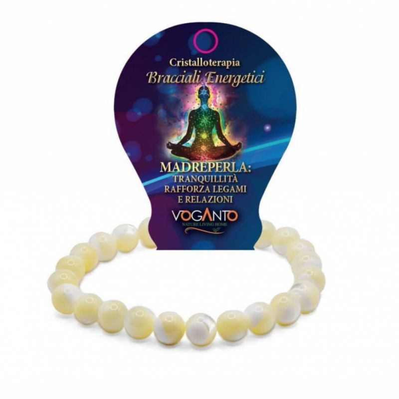 BRACCIALE ENERGETICO CON PERLE DI MADREPERLA