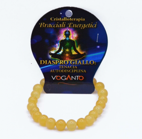 BRACCIALE ENERGETICO DIASPRO GIALLO perline da 8 mm