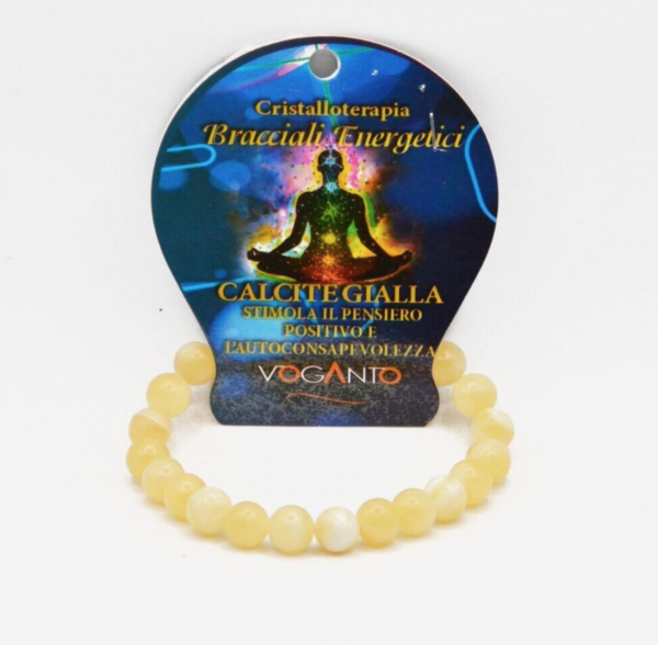 BRACCIALE ENERGETICO CALCITE GIALLA perline da 8 mm