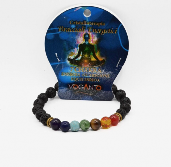 BRACCIALE ENERGETICO 7 CHAKRA perline da 8 mm
