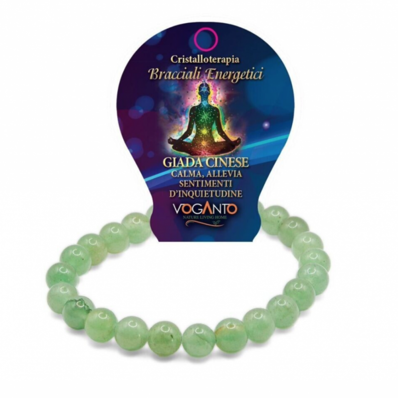 BRACCIALE ENERGETICO GIADA CINESE perline da 8 mm