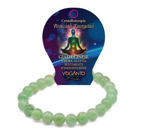 BRACCIALE ENERGETICO GIADA CINESE perline da 8 mm