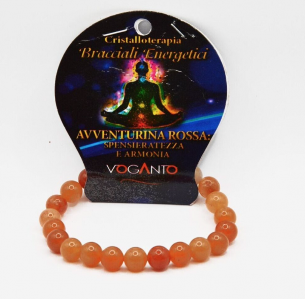 BRACCIALE ENERGETICO CON PERLE DI AVVENTURINA ROSSA