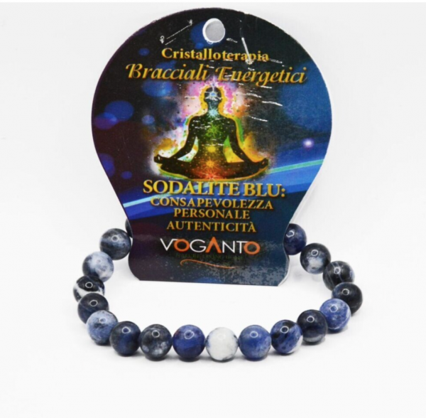 BRACCIALE ENERGETICO CON PERLE DI SODALITE BLU