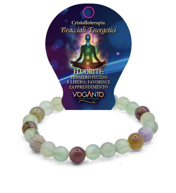 BRACCIALE ENERGETICO CON PERLE DI FLUORITE