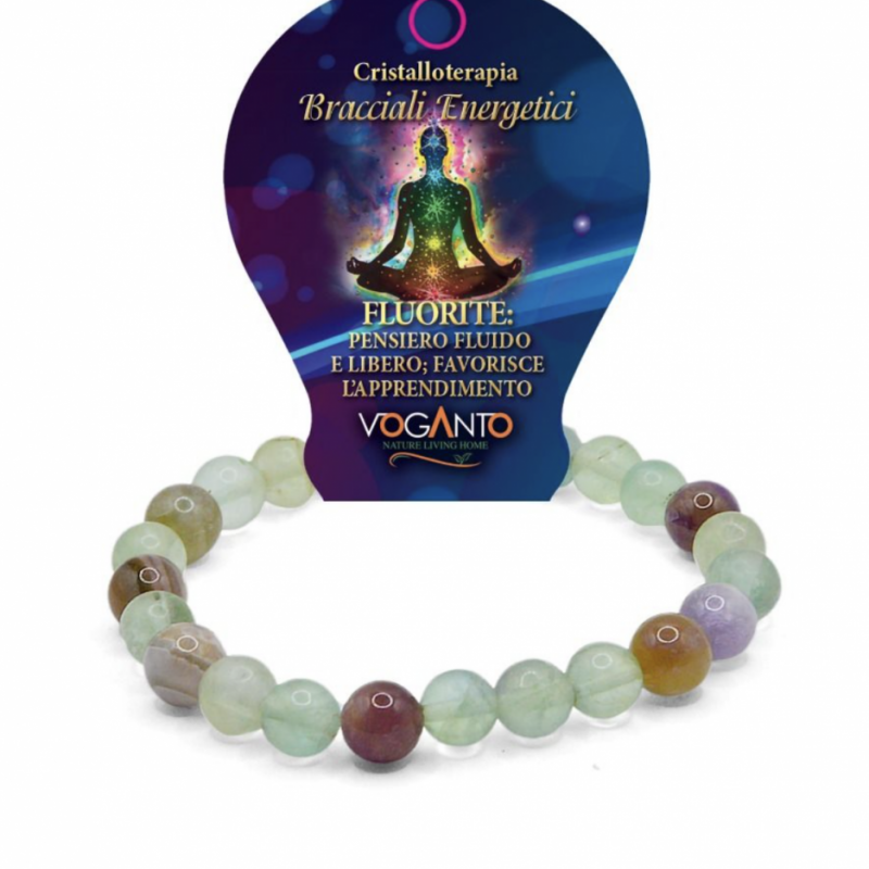 BRACCIALE ENERGETICO CON PERLE DI FLUORITE