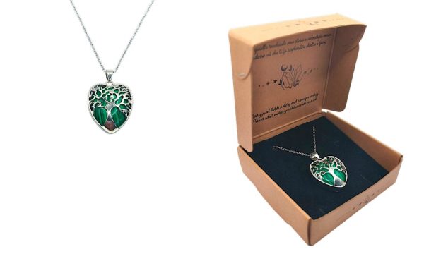 PENDENTE ALBERO DELLA VITA MALACHITE ARTIFICIALE