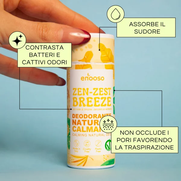 Deodorante Solido Calmante - Zen Zest Breeze  profumo LIMONE ZENZERO E VERBENA - immagine 7
