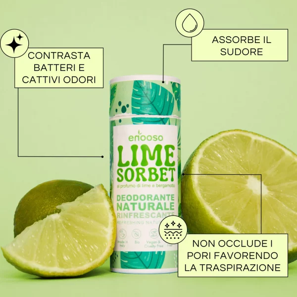 Deodorante Solido Rinfrescante -  Lime Sorbet  profumo LIMONE E BERGAMOTTO - immagine 2