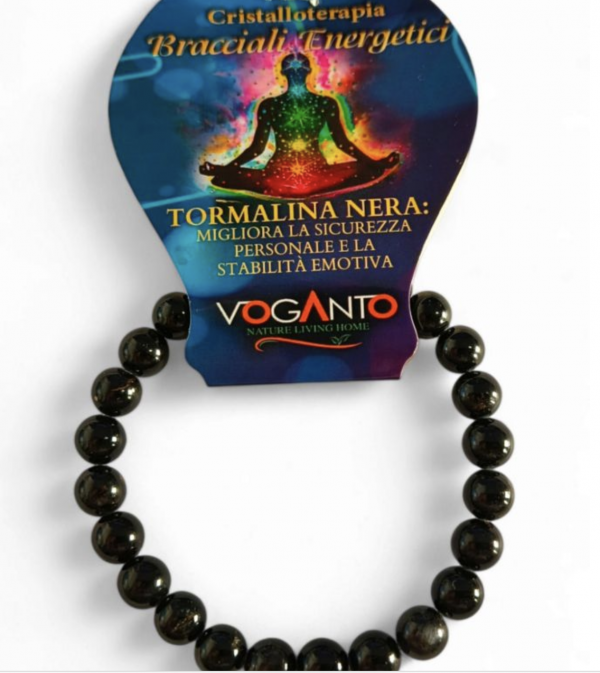 BRACCIALE ENERGETICO CON PERLE DI TORMALINA NERA