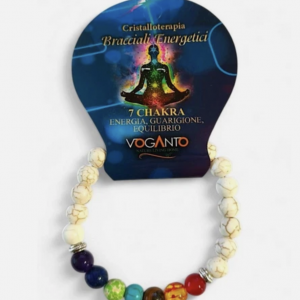 BRACCIALE ENERGETICO 7 CHAKRA BIANCO