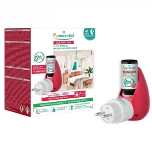 Diffusore Ultrasonico a presa Clip&Diffuse + miscela antizanzare Puressentiel