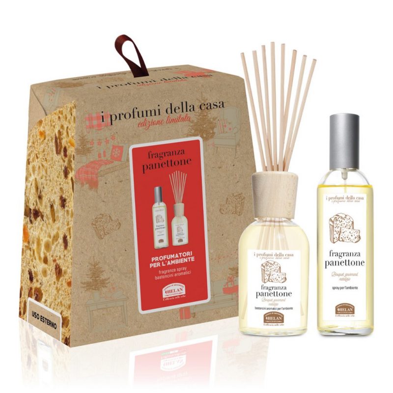 Set Profumi ambiente PANETTONE: Spray ambiente + profumatore a bastoncini