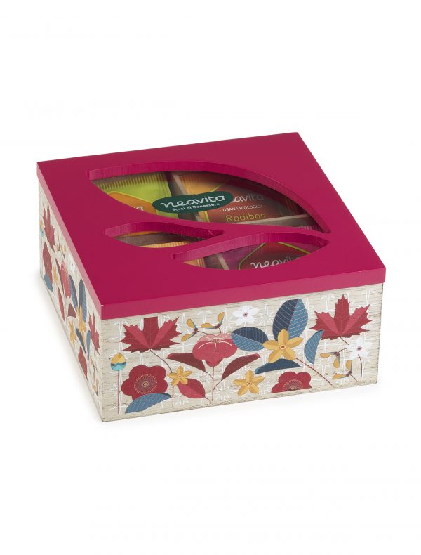 Cofanetto Legno Bio Rosa 2o Filtri Tisane Assortite
