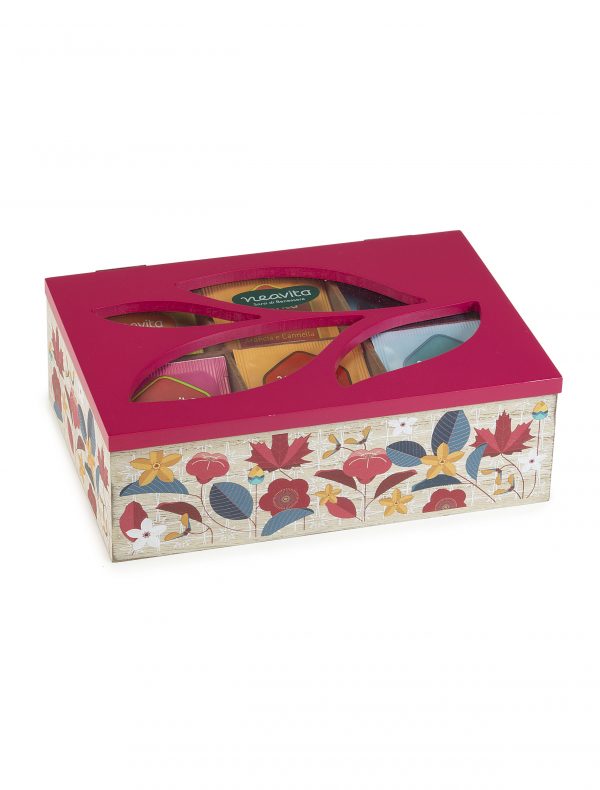Cofanetto Legno Bio Rosa 30 Filtri Tisane Assortite