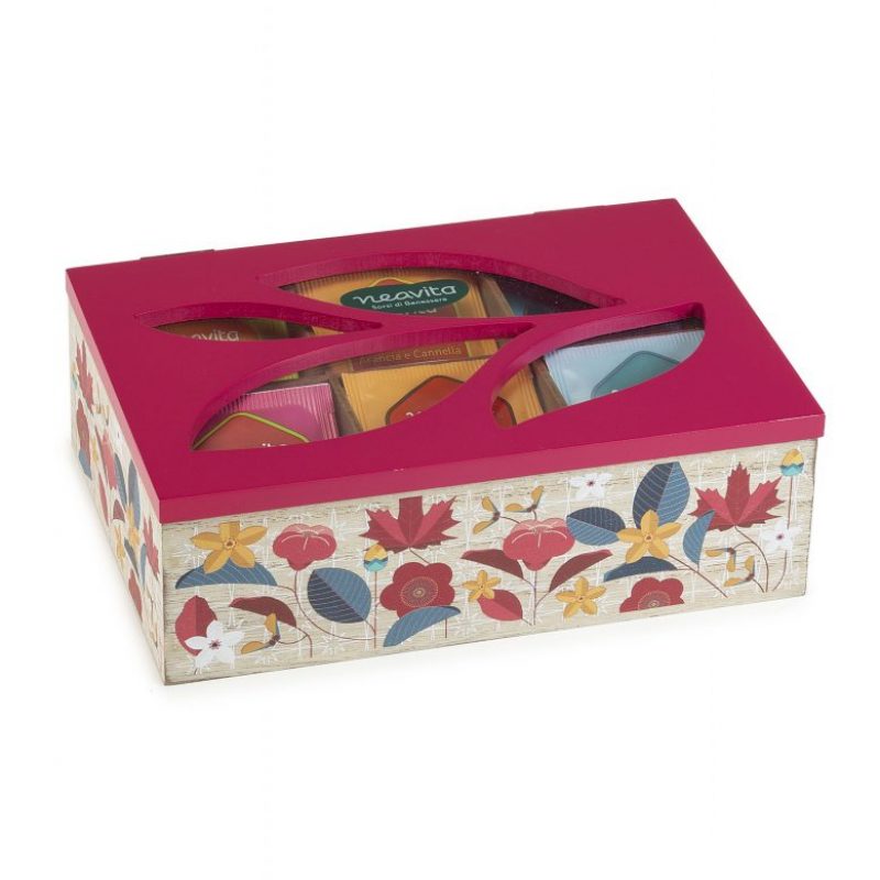Cofanetto Legno Bio Rosa 30 Filtri Tisane Assortite