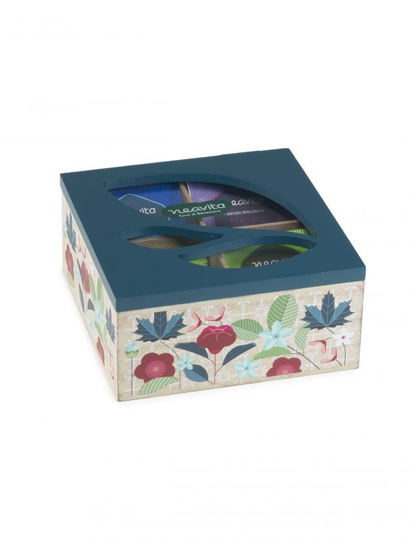 Cofanetto Legno Bio Azzurro 20 Filtri Tisane Assortite