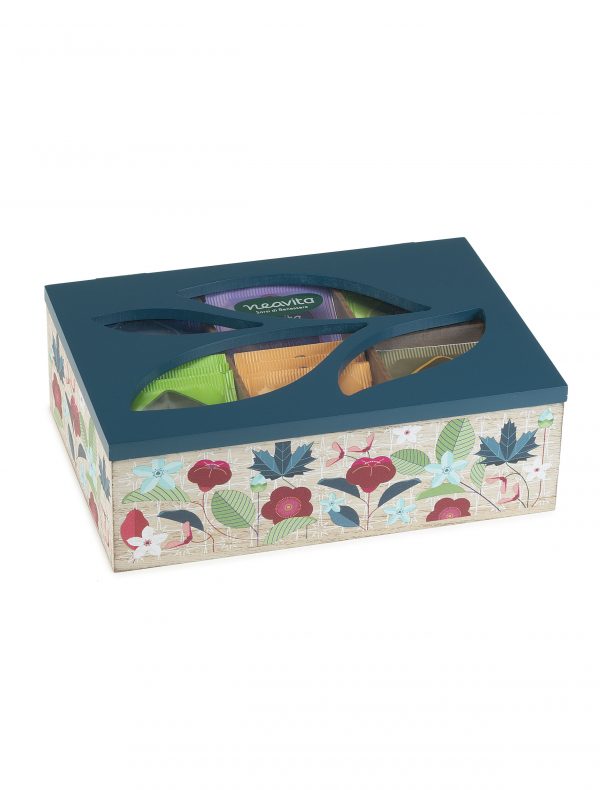 Cofanetto Legno Bio Azzurro 30 Filtri Tisane Assortite