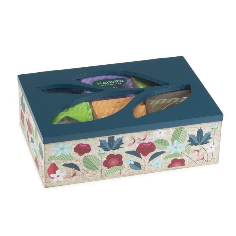 Cofanetto Legno Bio Azzurro 30 Filtri Tisane Assortite