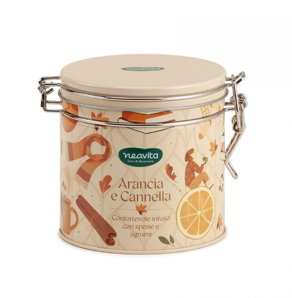 Infuso ARANCIA E CANNELLA filtroscrigno in Royal Tin Warmy Tea BEIGE