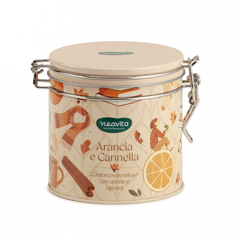 Infuso ARANCIA E CANNELLA filtroscrigno in Royal Tin Warmy Tea BEIGE