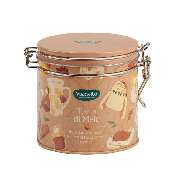 Infuso TORTA DI MELE filtroscrigno in Royal Tin Warmy Tea ARANCIONE