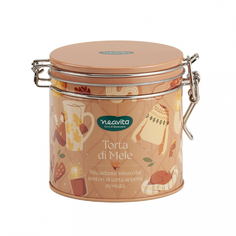 Infuso TORTA DI MELE filtroscrigno in Royal Tin Warmy Tea ARANCIONE