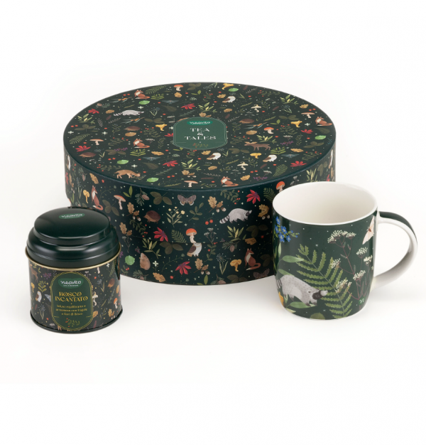 Cofanetto tondo INFUSO BOSCO INCANTATO 6 filtri e MUG INFUSI DA FAVOLA 350 ml