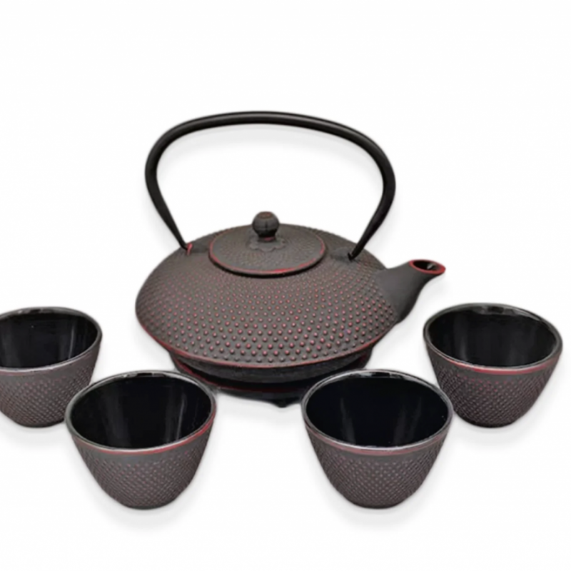 SET TEIERA IN GHISA SAKURA 800 ml + 4 cup