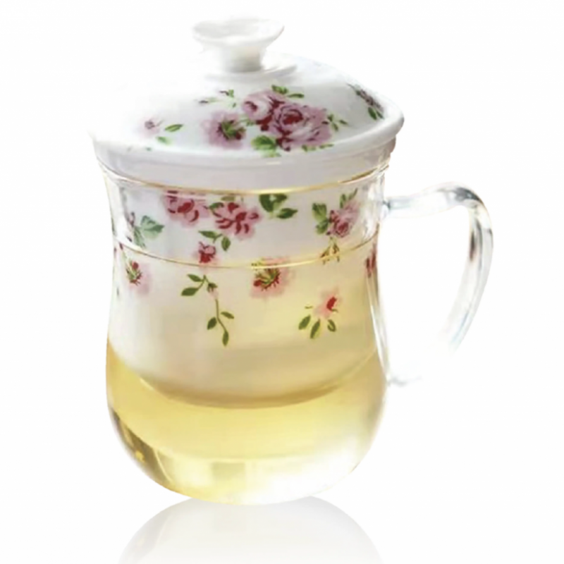 Infusiera in vetro borosilicato con filtro in porcellana - MALVA