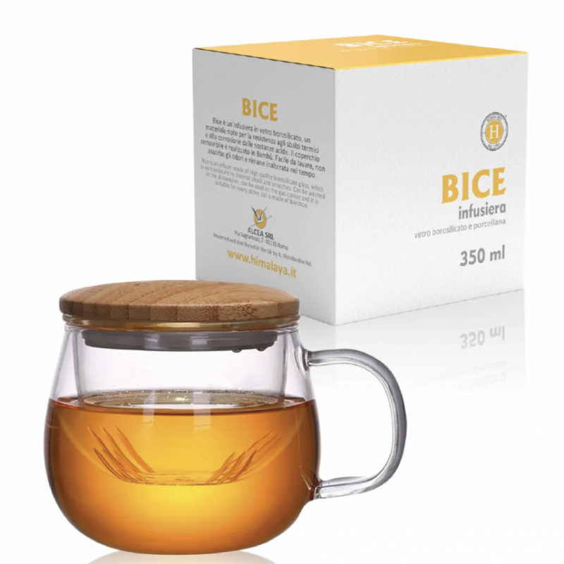 Tisaniera BICE in vetro borosilicato con tappo in legno