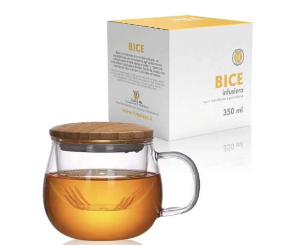 Tisaniera BICE in vetro borosilicato con tappo in legno