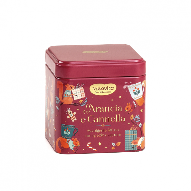 Infuso Arancia e Cannella in Filtroscrigno in Barattolo ROSSO di Natale