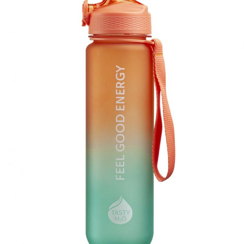 Borraccia Motivazionale FLOW BOTTLE Arancione e Celeste