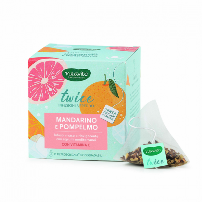 TWICE MANDARINO e POMPELMO - Infusi a freddo 15 bustine filtroscrigno