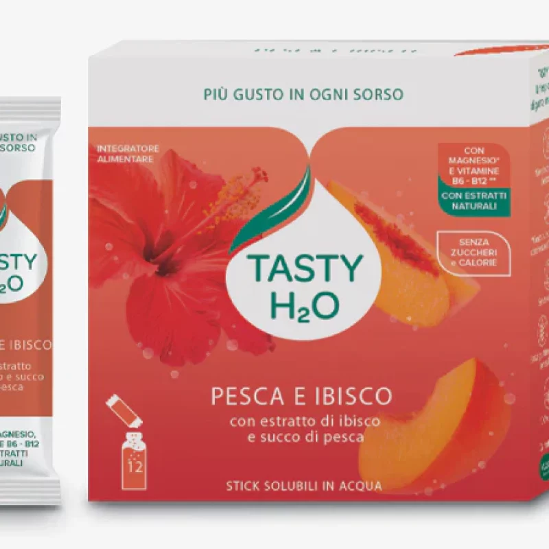 PESCA e IBISCO - TASTY H2O - Insaporitori acqua senza zucchero nè calorie
