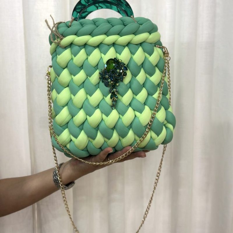Borsa fatta a mano VERDE e GIALLA