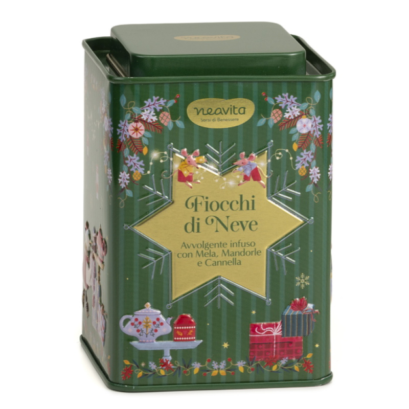 Infuso FIOCCHI di NEVE 12 filtroscrigno in Square Tin