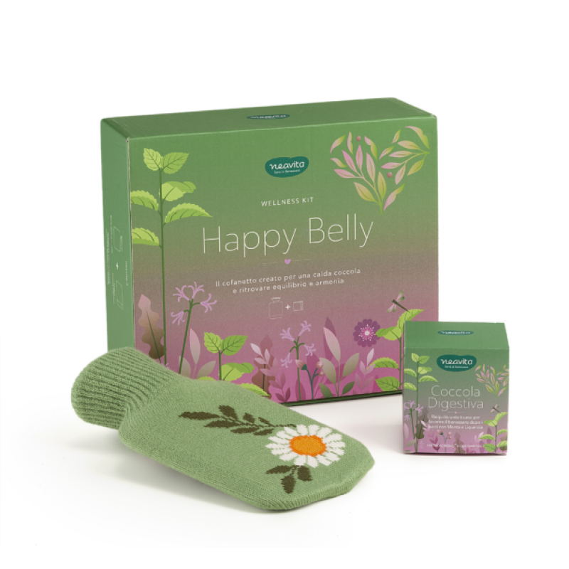 HAPPY BELLY Wellness Kit | Boule Acqua Calda e Tisana Coccola Digestiva